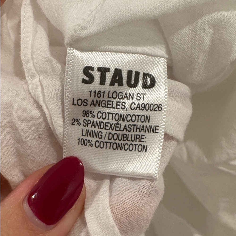 Staud Mini Landry Cotton Dress, Retails for $295, White, Size Small - Picture 9 of 9